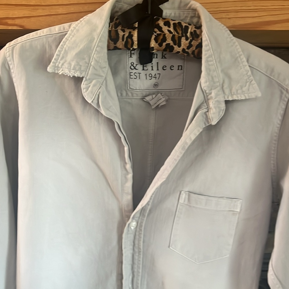 New Frank & Eileen Barry Distressed shirt gray size xs - Picture 3 of 11